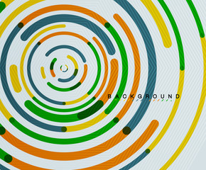 Circular lines, circles, geometric abstract background