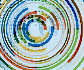 Circular lines, circles, geometric abstract background