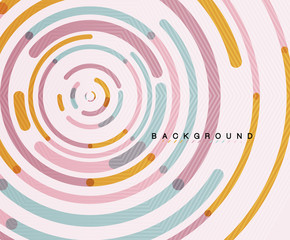 Circular lines, circles, geometric abstract background
