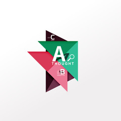 Geometric infographic banner, paper info diagram created with color shapes