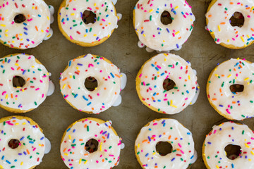 Close Up Cake Donuts With Sprinkles