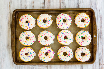 Cake Donuts On Sheet Pan