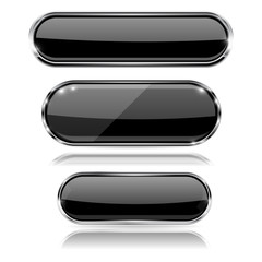 Black oval buttons with chrome frame