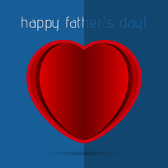 fathers day card - red heart with shadow and text