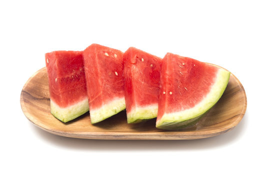 Fresh Seedless Summer Watermelon on a White Background