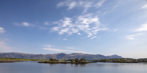 Clouds Salhus aeria in Bronnoysund Northern Norway