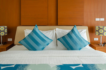 Pillows on bed