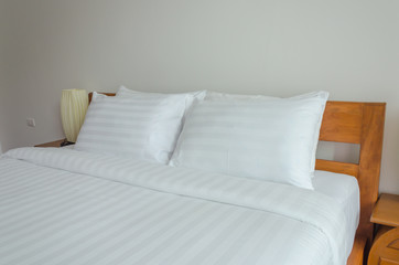 Pillows on bed