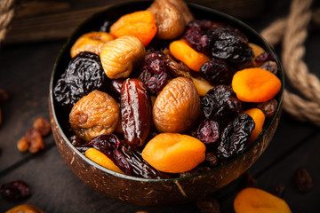 A mix of dried fruit