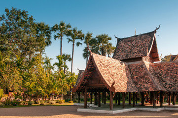 Beautiful Wat Ton Kwen wooden pavillion, Chiang Mai , Thailand