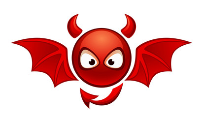 Funny devil on a white background