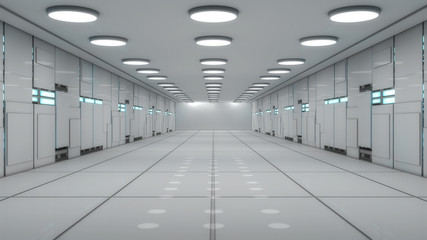 Naklejka premium Renderowania 3D. Nowoczesna architektura wnętrz scifi