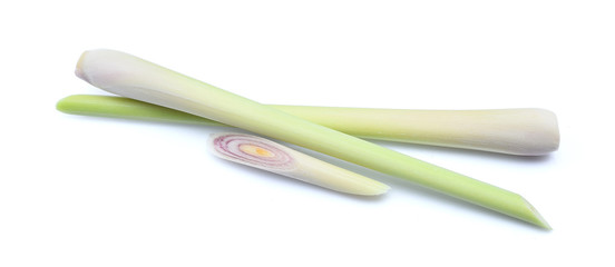 fresh Lemongrass with slice isolated on white background