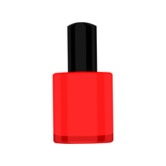 Red nail lacquer ison isolated on shite backdrouns. Flat illustration