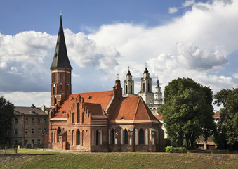 Fototapeta na wymiar Vytautas Great church in Kaunas. Lithuania