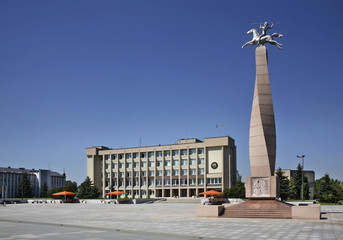 Townhouse on Basanavicius square in Marijampole. Lithuania