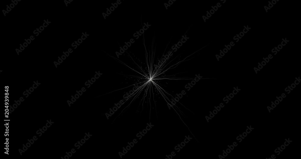 Poster sphere of energy generated by a point with filiform rays of different colors. rotating sphere of ene