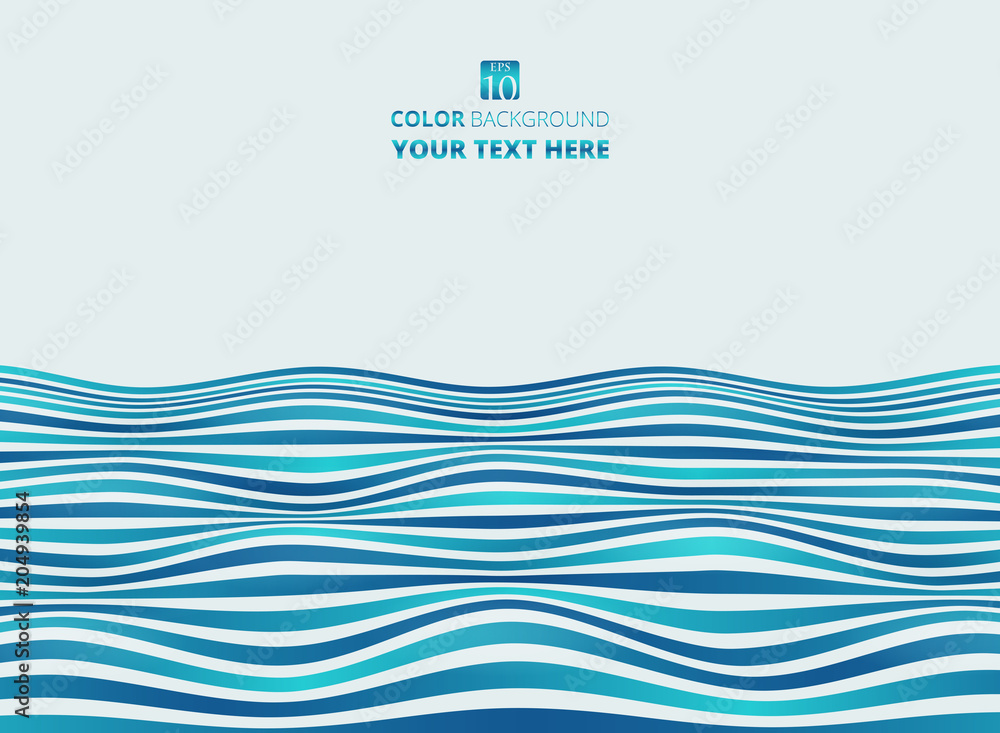 Poster abstract of gradient blue stripe wave pattern background, illustration vector eps10