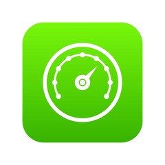 Speedometer icon digital green