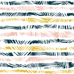 Obraz premium Seamless pattern with palm leaves. Tropical background. Vector illustration.