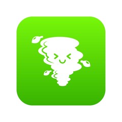 Tornado icon green vector