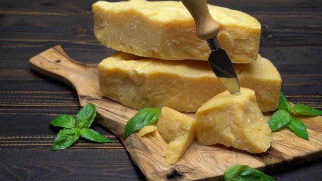 pieces of parmesan or parmigiano cheese