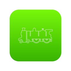Old steam locomotive icon green vector