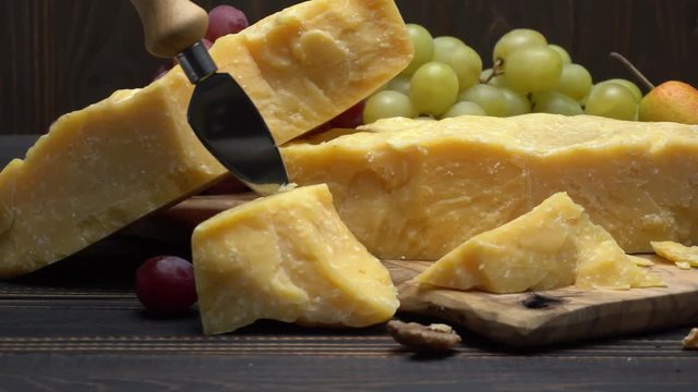 pieces of parmesan or parmigiano cheese