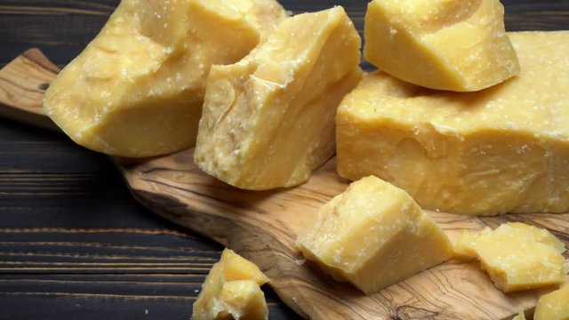 pieces of parmesan or parmigiano cheese