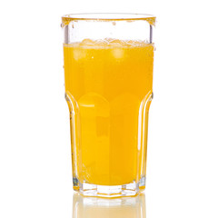 Glass carbonated water orange