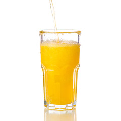 Glass carbonated water orange