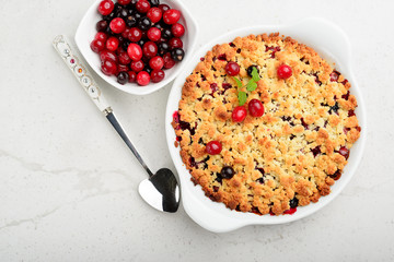 Crumble with fresh berries.