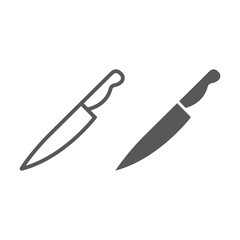 Knife line and glyph icon, kitchen and cooking, cook tool sign vector graphics, a linear pattern on a white background, eps 10.