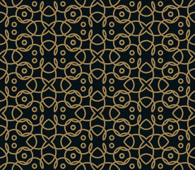 Seamless pattern. Graphic lines ornament. Floral stylish backgro