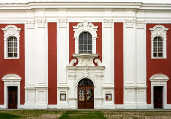 The facade of the baroque church in Krnov