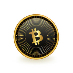 Bitcoin Cash Cryptocurrency Black Coin Isolated