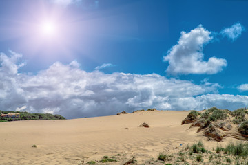 sand dunes along the shore on the outer banks. Sintra , Portugal