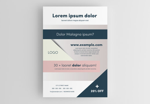 Corporate Flyer Layout with Pastel Colors