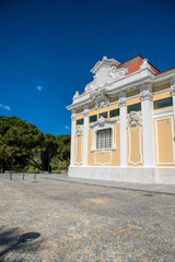 Fototapeta premium historical building facade with architectural decorations in Lisbon