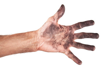 Obraz premium Male hand on white background