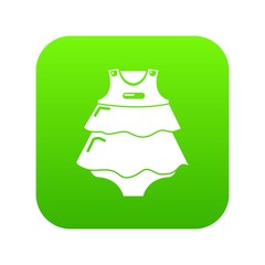 Baby dress icon green vector