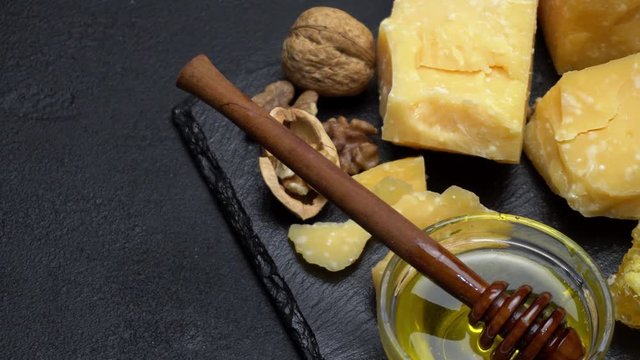 pieces of parmesan or parmigiano cheese
