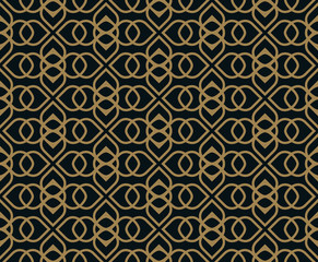 Seamless pattern. Graphic lines ornament. Floral stylish backgro