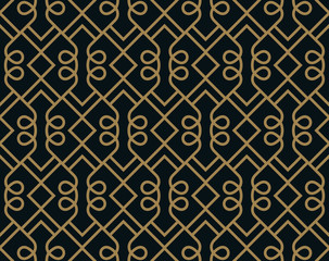 Seamless pattern. Graphic lines ornament. Floral stylish backgro