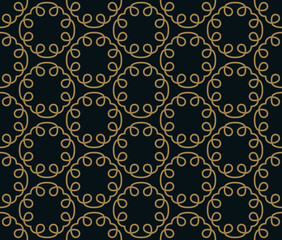 Seamless pattern. Graphic lines ornament. Floral stylish backgro