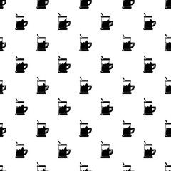 Naklejka premium Metal glass cup tea pattern vector seamless