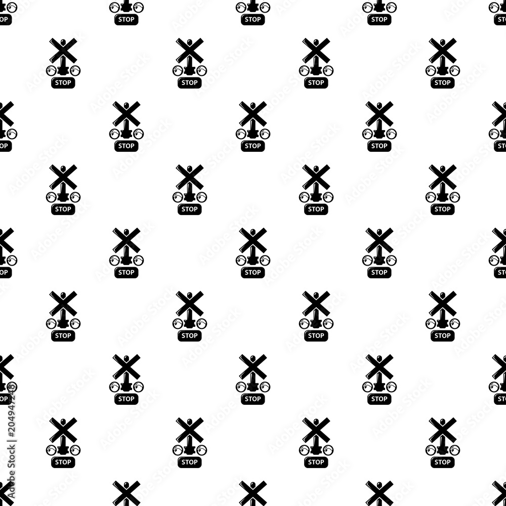 Poster traffic light stop railway pattern vector seamless