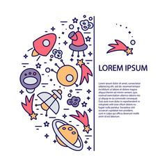 astronomy linear style icons