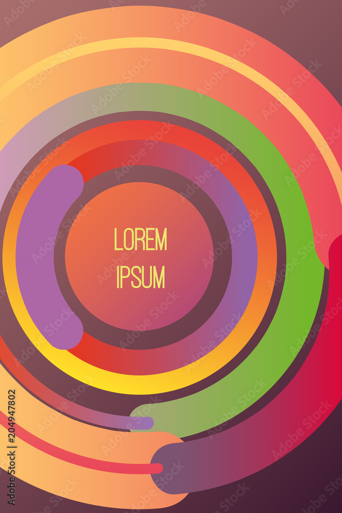 Poster minimal geometric background with circles. simple shapes with trendy gradients. eps10 vector