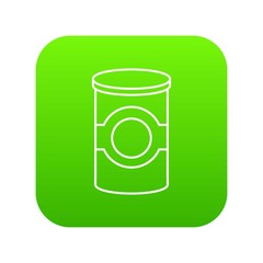 Cosmetic jar plastic icon green vector